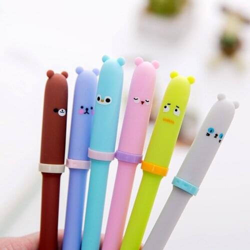 1pc Korea creative Cartoon Animal expression Gel Pen pen Writing tool Black Ink Signature pen Office Stationery Supplies