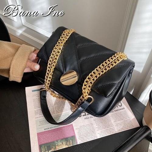 Chain PU Leather Small Crossbody Bags For Women 2021 Quality Ladies Designer Handbags Shoulder Simple Bag Womens Hand Bag