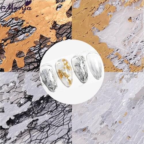Monja 4 Styles DIY 3D Mesh Nail Art Sticker Gold Silver Black Net Line Tape Hollow Nail Silk Foil Manicure Decorations Decals