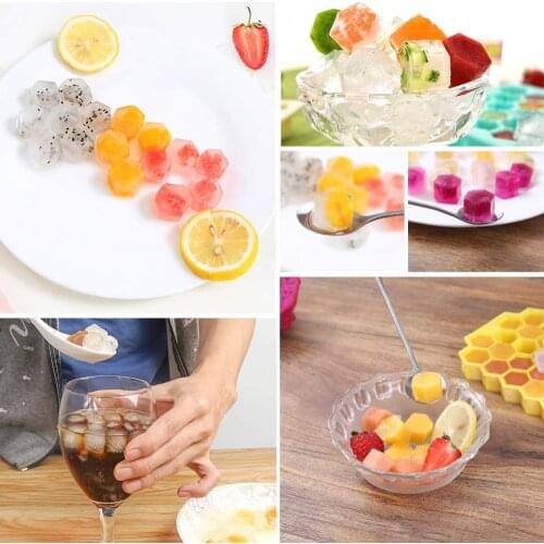 2-Pack 74 Ice Cube Trays Summer Honeycomb Shape Ice Cube Ice Cube Mold Storage Containers Drinks Molds for Chilled Drinks