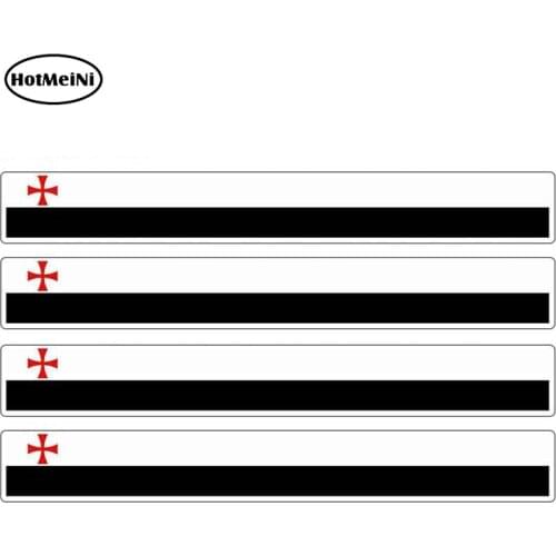 HotMeiNi 13cm x 1.7cm 4pcs Car Stripe Motorcycle Racing Flag Sticker Window Decal Moto Tuning Templar Knights Car Stickers
