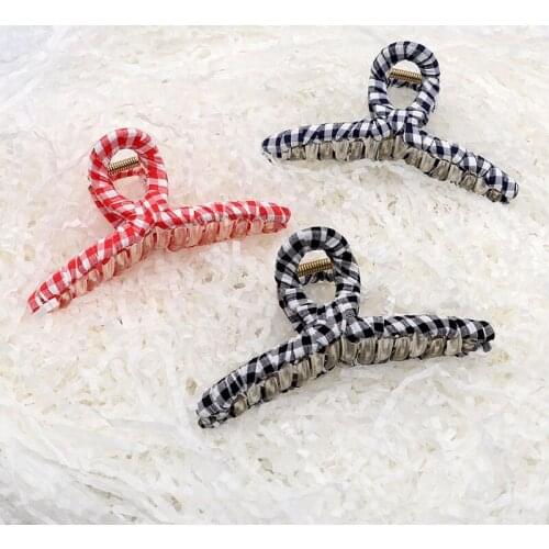 New Simple Small Floral Fabric Winding Large Plate Hairpin Temperament Cross Shark Catch Popular Womens Party Headdress