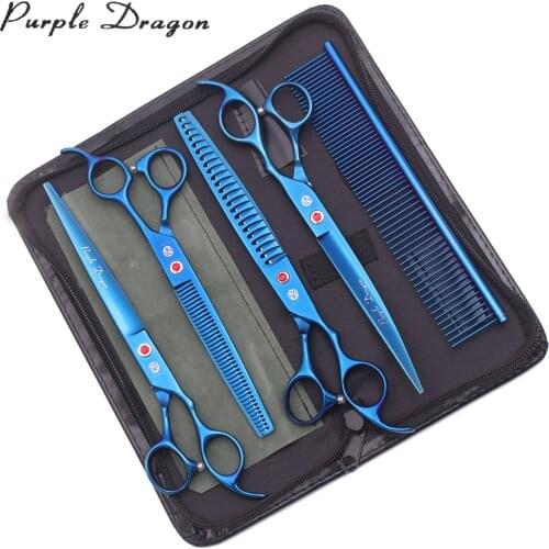 Scissors for Dog Grooming 8.0" Purple Dragon Jaapn Stainless Z3005 Tesoura Para Tosa Pet Thinning Shears Dog Curved Shears Comb