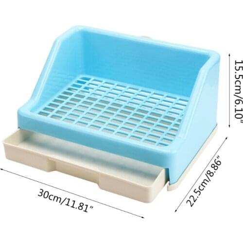 Pet Litter Box Rotate Button Bedding Box Potty Training for bunny Chinchilla Ferret Plastic Grid Bunny Supplies