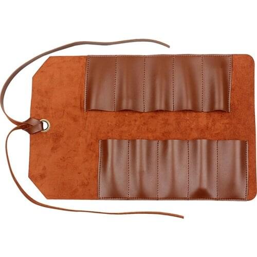 Roll-up Tool Bag, Multi-Purpose Leather Tool Roll Pouch Tool Organizer Carrier Bag for Storaging Wrenches, Pliers, Screwdrivers