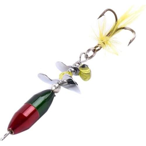 7cm 10g Fishing Lure Double Metal Spinner Plate Fishing Lure Hard Bait with Hook Fish Tackle Tool with Swivel Plate