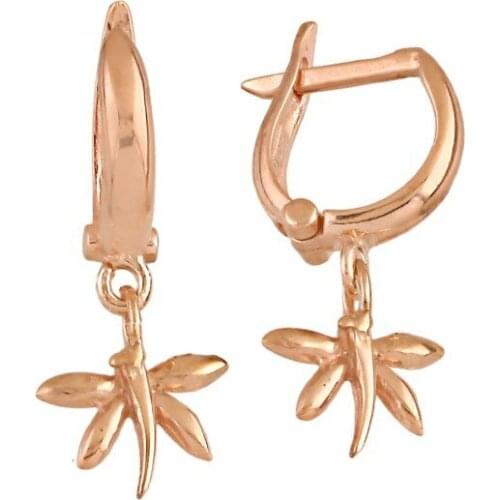 Argentum Concept- Rose Silver Dragonfly Earrings
