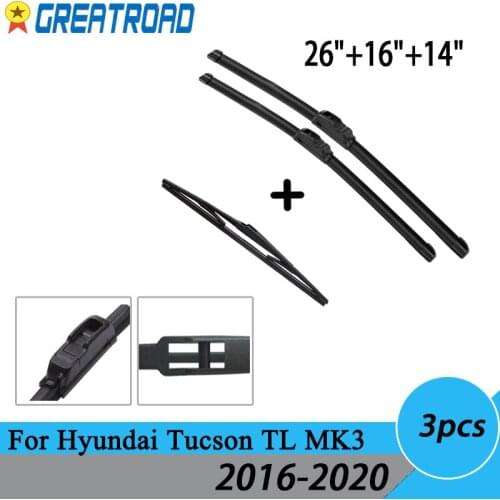 Windshield Windscreen Wiper Blades For Hyundai Tucson TL MK3 2016 2017 2018 2019 2020 Front Rear Window 2017 2018 2019
