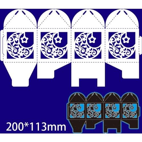 200*113mm Creative Moon Box New Metal Cutting Dies and Stamps Stencil for DIY Scrapbooking Photo Album Embossing Paper Card