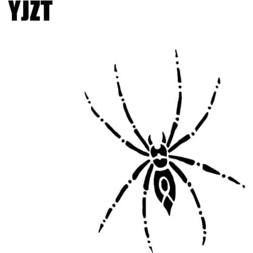 YJZT 15CM*18.8CM Demon Horns Spider Vinyl Decal Car Sticker Black/Silver C19-0302