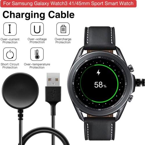 41mm 45mm Smartwatch Charger Adapter USB Charging Dock USB Cable Charging Base For Samsung Galaxy Watch3 Watch Accessories