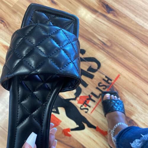 Women Square Toe Tie Dye Slippers Woman Casual Mixed Color Sewing Flat Female Shoes Ladies Summer Beach Big Size Footwear