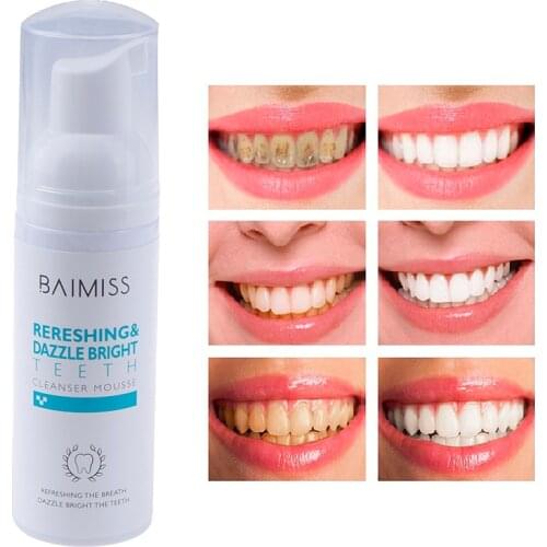 1pcs Fresh Shining Tooth-Cleaning Mousse Toothpaste Teeth Whitening Oral Hygiene Removes Plaque Stains Bad Breath Dental Tool