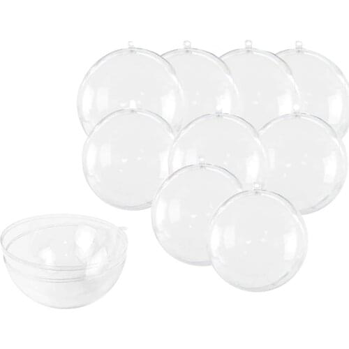 10 Pcs 4-Inch Clear Plastic Fillable Ornaments Ball, for Christmas,New Year Gift Present Box,Wedding,Party,Home Decor