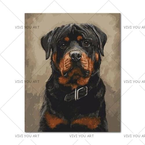 100% Hand Painted Canvas Oil Painting Modern Abstract Black Dog Wall Art Pictures For Living Room Home Decoration