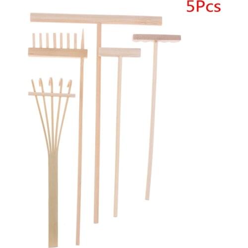4PCS / 5PCS Zen Garden Set Meditation Tools Home Decor Relaxation Bamboo Rake Handcrafted Accessories