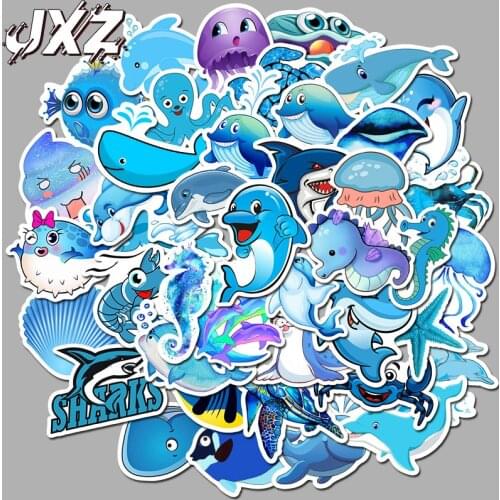 49 sheets into the blue sea creatures cute cartoon graffiti stickers luggage notebook mug waterproof stickers