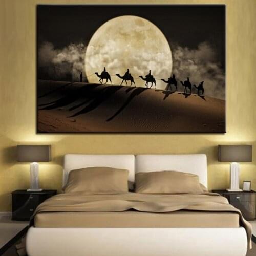 5d diy diamond painting Desert camel moon landscape full drill Diamond Embroidery canvas painting drop shipping YY1384