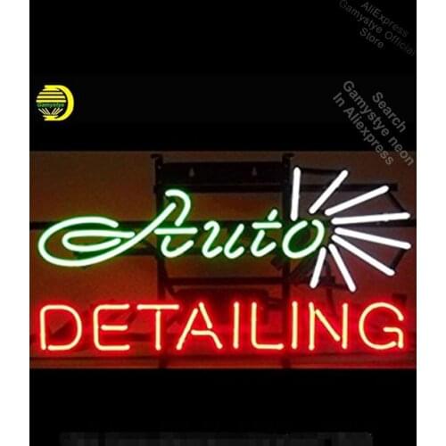 Auto Detailing Neon Sign neon bulb Sign Real Glass neon sign custom neon signs for home Neon Window Lights neon sign logo Board