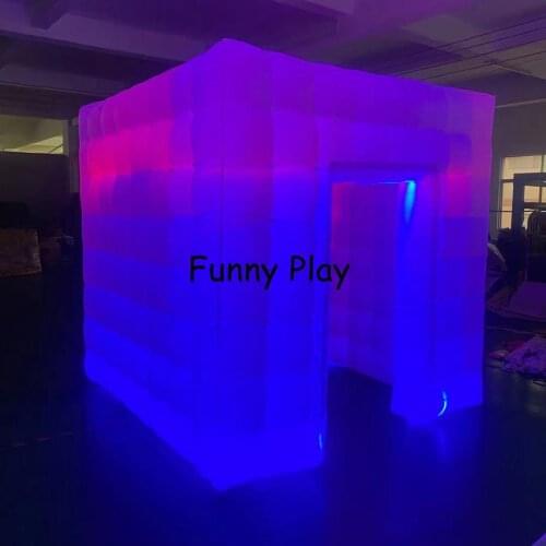 White cube portable inflatable photo booth tent inflatable photo booth for event,party colorful LED, Inflatable Car Roof Tents