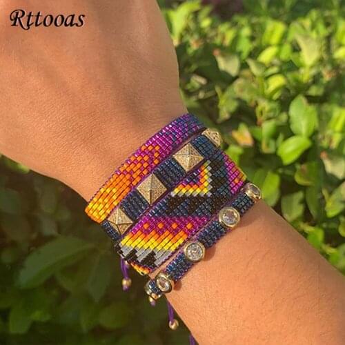 Rttooas Fashion MIYUKI Beaded Bracelets Women Vintage Handmade Woven Bracelets Set Pulseras Mujer 2020 Female Jewelry