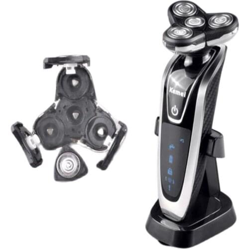 Washable Electric Rotary Shaver Beard Razor Trimmer Face Hair Shaving Cutter Rechargeable Man Mustache 3D Facial Shave Clipper