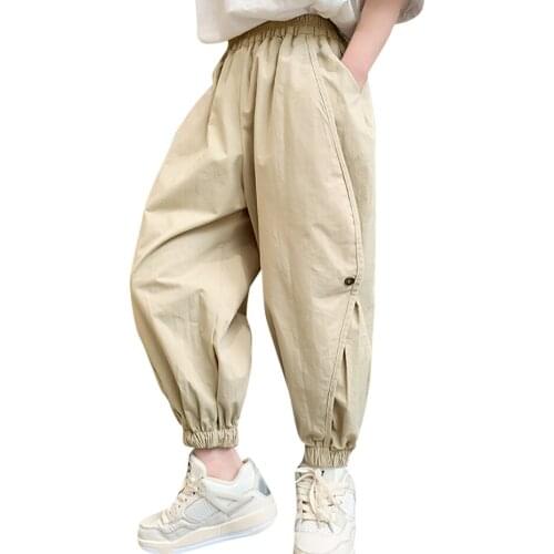 Girls Cargo Pants Solid Color Childrens Pants For Girls Casual Style Children Pants Spring Autumn Clothes Girl 6 8 10 12 14