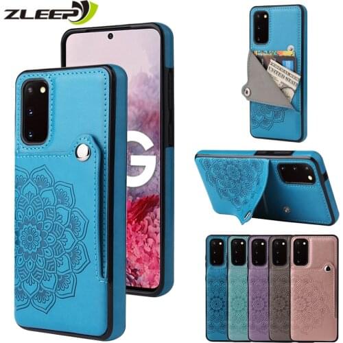 Mandala Leather Wallet Case For Samsung Galaxy S21 S20 FE S10E S9 S8 Note 20 Ultra 10 9 8 Plus Lite S7edge Cards Phone Bag Cover