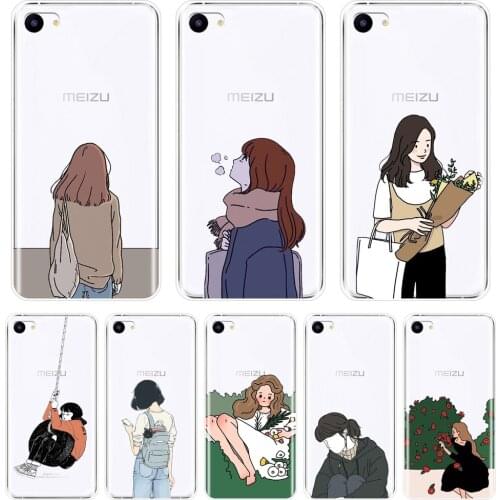 Phone Case For Meizu 15 Lite 16 Plus 16th 16x Silicone Soft Cartoon Girl Japan Back Cover For Meizu Pro 6 7 Plus U10 U20 Case