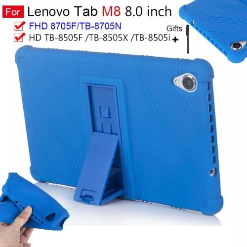 For Lenovo TAB M8 FHD TB-8705F TB-8705N Tablet case for Lenovo Tab M8 B-8505F TB-8505X TB-8505I Soft Silicone Stand Cover+gift