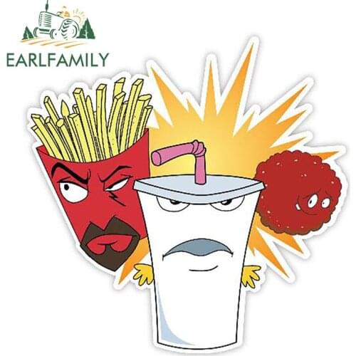 EARLFAMILY 13cm x 12.9cm Aqua Teen Hunger Force Sticker Decal Funny Auto Sticker Car Styling Motorcycle Car Decal Accessories