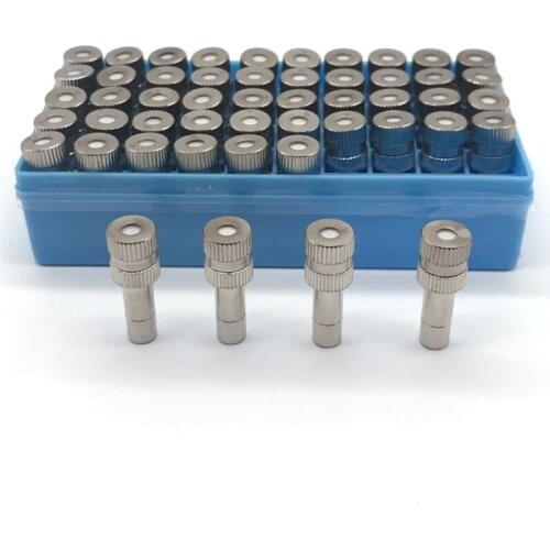 DWZ 50 Pcs Water Spray Nozzle Stainless Steel Fog Misting Nozzles 6mm Connectors Garden Water Irrigation Sprinkler Misting