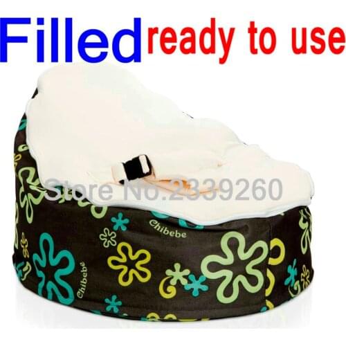 HOTSELL Comfortable Baby Sleeping Bean Bag sofa chair Beanbag with Stuffings with Straps Zipper,beige splash baby filled beanbag