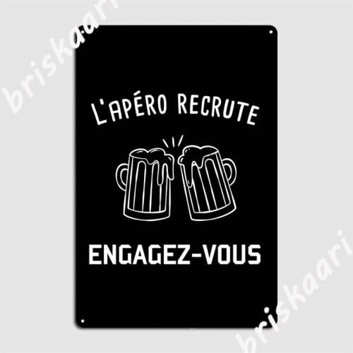 Humor Alcohol Beer Apero Original Personalized Recruits Metal Signs Club Home create Wall Decor Tin sign Posters