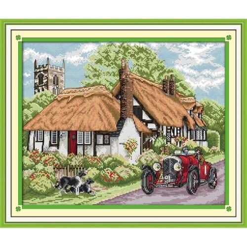 The Beautiful Home Printed Canvas DMC Counted DIY Chinese Cross Stitch Kits printed Cross-stitch set Embroidery Needlework
