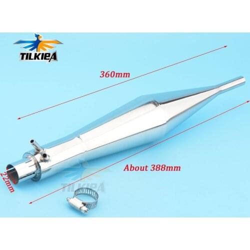 Stainless steel L360mm mufflered pipe for 26CC Zenoah gas marine engine for rc boat