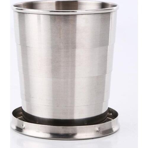 Stainless Steel Portable Outdoor Travel Camping Folding Foldable Collapsible Cup 75ml LX6487