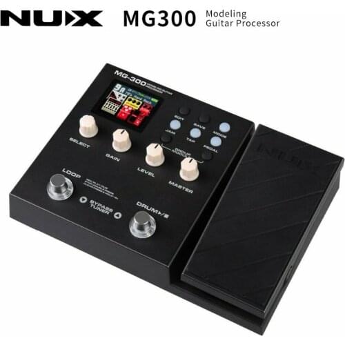 NUX MG-300 Multi Effects Pedal TSAC-HD Pre-Effects,Amp Modeling Guitar Processor,CORE-IMAGE Post-Effects,IR,56 drum beats