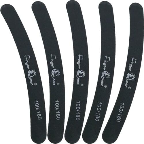 5PCS Black Double-sided Sandpaper Nail File 100/180 For Manicure Polishing Suitable for Salon or Home Use Gel Polish Set