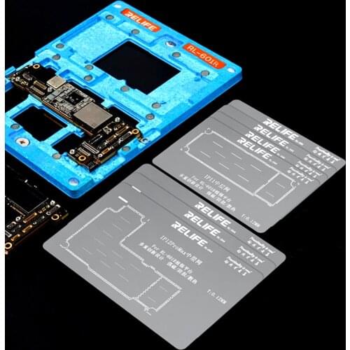 RELIFE 10 IN 1 BGA Reballing Platform for iPhone X/XS/11/11 Pro/12 Pro Max Motherboard Middle-Level Tin Planting With Stencil
