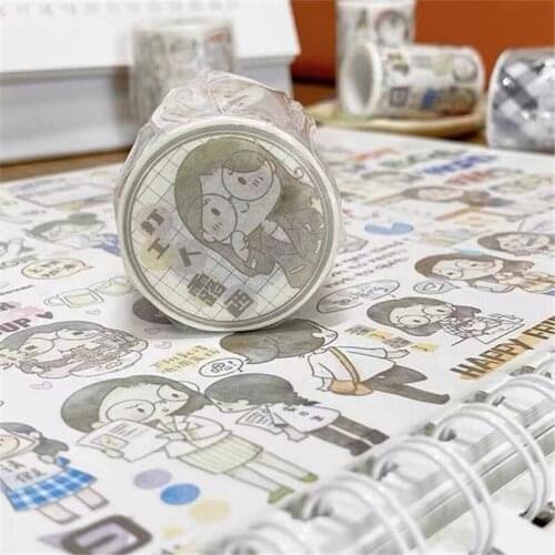 Lovely Cartoon Working Girl Washi Tape for Bullet Journal DIY Scrapbooking Decorative Sticker