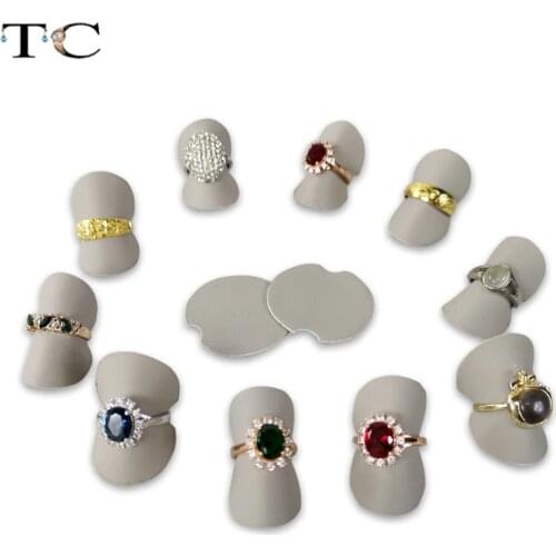 PU Jewelry Ring Holder Rings Organizer Sheet Jewellry Storage Stand Ring Rack Leather Holder 25pcs/Lot