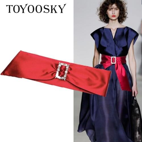 Luxury Elegant Wide woman belt rhinestone square buckle strap for women jeans Dress Wide female belts High quality