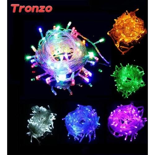 Tronzo 10M Xmas Light LED Outdoor Wedding Decoration For Home Waterproof String Light Birthday Tree Ornament EU PLug