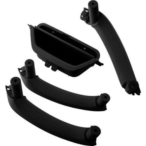 4pcs Front Rear Left Right Interior Inner Door Pull Handle Trim Black Fit For BMW X3 F25 X4 F26 2011 2012 2013 2014-2016 2017