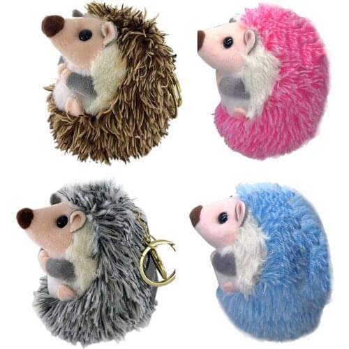 Cute Hedgehog Plush Keychain Mobile Phone Pendant Keyring Hedgehog Pompon Ring Pendant Plush Toy Anime Fur Gifts