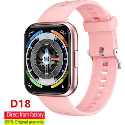 D18 Smart Watch 1.69 Inch IPS Color Screen 240*280 NRF52832 Chip Fitness Tracker Heart Rate Monitoring IP68 Waterproof Watch