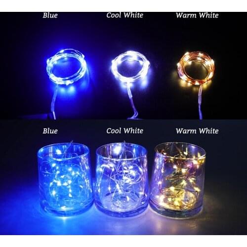 Battery Operated Led Copper Wire Holiday String Light CR2032 10/20/50 Bulbs 6PCS/Bag Decoration Christmas Wedding Festival Party