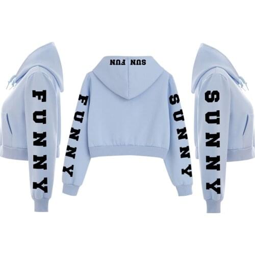 Y2k Clothes Zipper Hoodies Drawstring Sweatshirt Women Crop Jacket Casual Letter Long Sleeve Pocket Shirt Short Tops Ropa Mujer