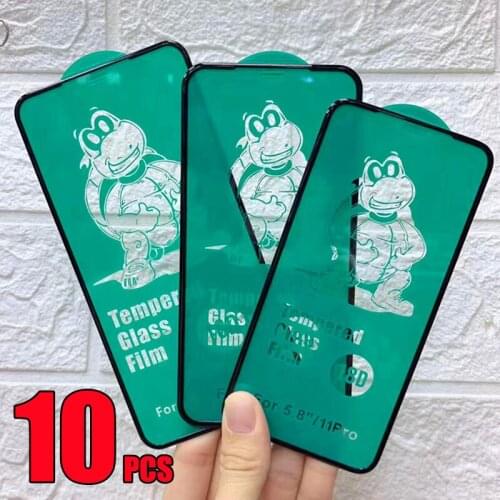 10pcs 18D Tempered Glass Full Glue Cover Curved Screen Protector Film For iPhone 12 Mini 11 Pro Max XS XR X 8 7 6 6S Plus SE